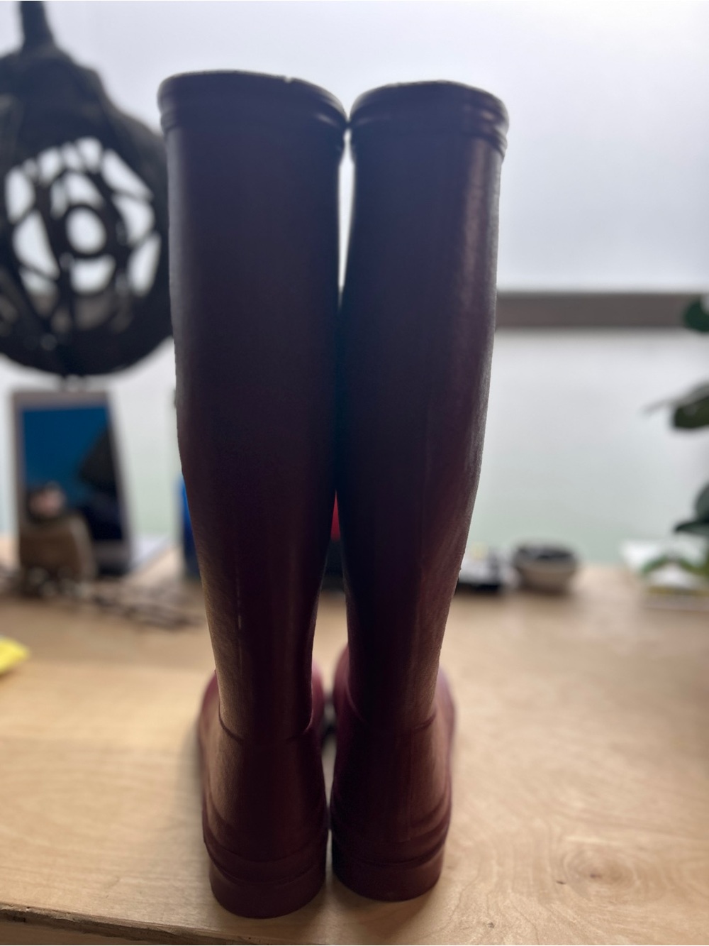women’s Waterproof Rain Boots in oxblood worn once - Picture 10 of 10